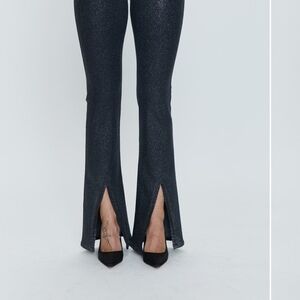 Pistola Coleen Super High Waist Slimfit Black Sparkle Flare Pants